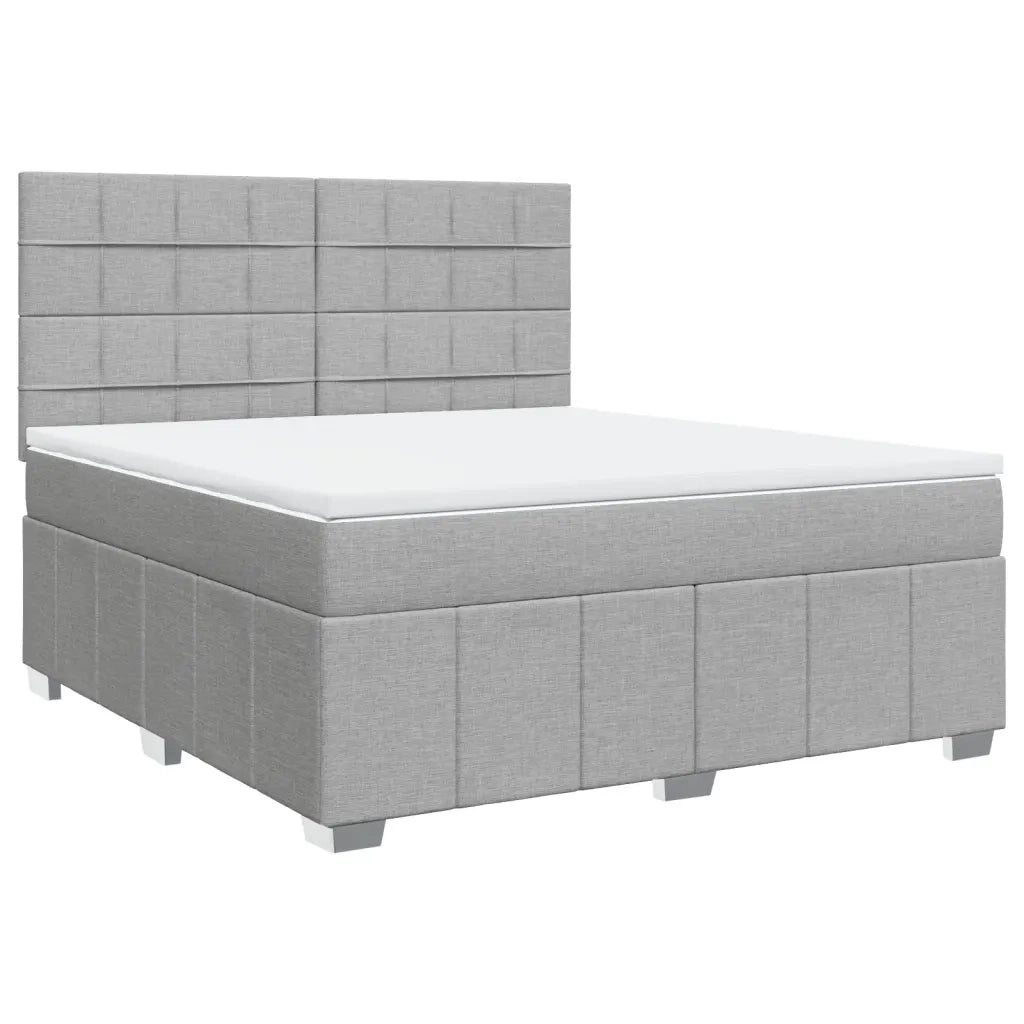Giroletto a Molle con Materasso Grigio Chiaro180x200 cm Tessuto