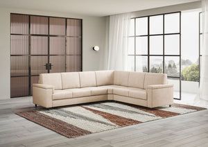 Divano Angolare 6 Posti 286x246x85 cm Marrak in Tessuto Beige