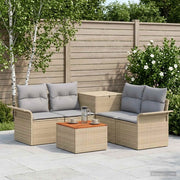 Set di divani 6 pz 4-Numero di posti Beige e Grigio Chiaro 3447093