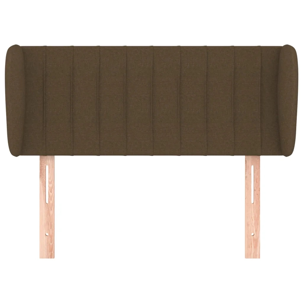 Testiera ad Orecchio-Testata con Orecchie Marrone Scuro 103x23x78/88 cm in Tessuto 816455