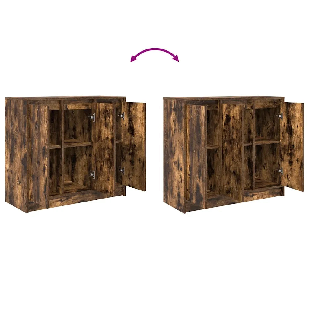 Credenza Rovere Fumo 85x34x76 cm in Legno Multistrato