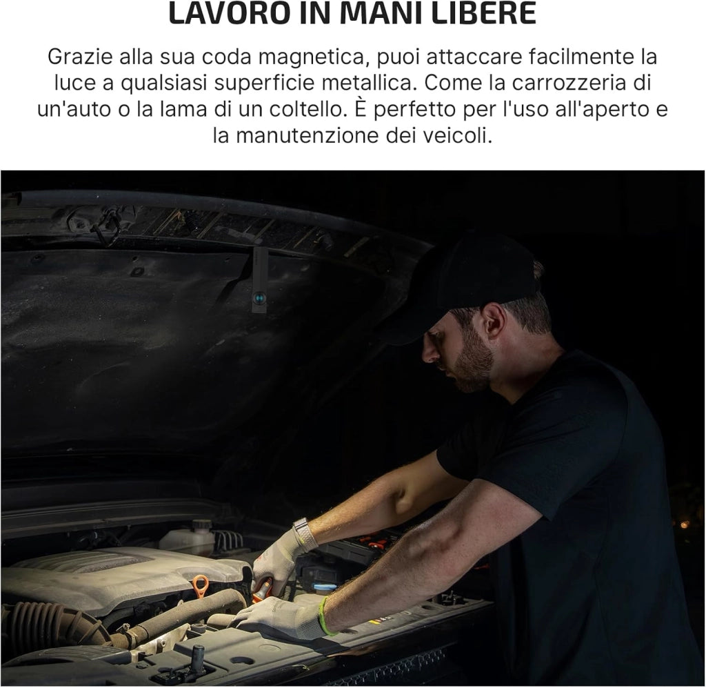 ArkPro 1.500 Lumen Torcia Piatta con Luce Diffusa Pura, Concentrata, UV e Verde, con Due Opzioni di Ricarica, per Attività All'aperto, Rilevamento e Indicazione (Nero)
