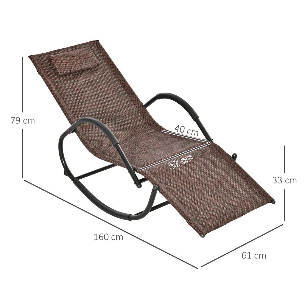 Poltrona dondolo da esterno ¨C zephmum ¨C marrone 157x60x80 cm
