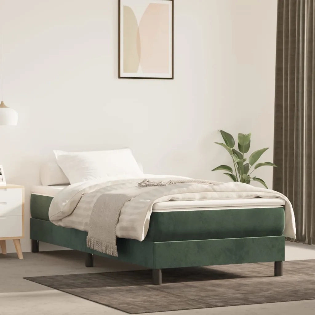 Materasso a Molle Insacchettate Rigidità Media Verde Scuro 80x200x20 cm in Velluto 347691