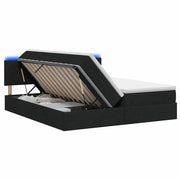 Letto con contenitore LED e materasso Nero 200 x 200 cm Tessuto 3459368