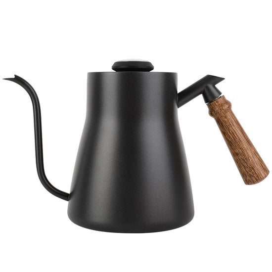 Caffettiera con collo di cigno - Acciaio inossidabile - Capacità 850ml - Caffettiera a induzione - Termometro opzionale - Dimensioni 11x11x13.5cm - Bollitore d'acqua