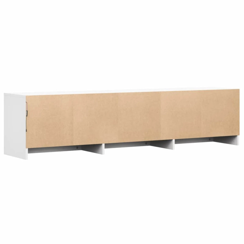 Mobile TV con led Bianco 165 x 34 x 40 cm Legno multistrato