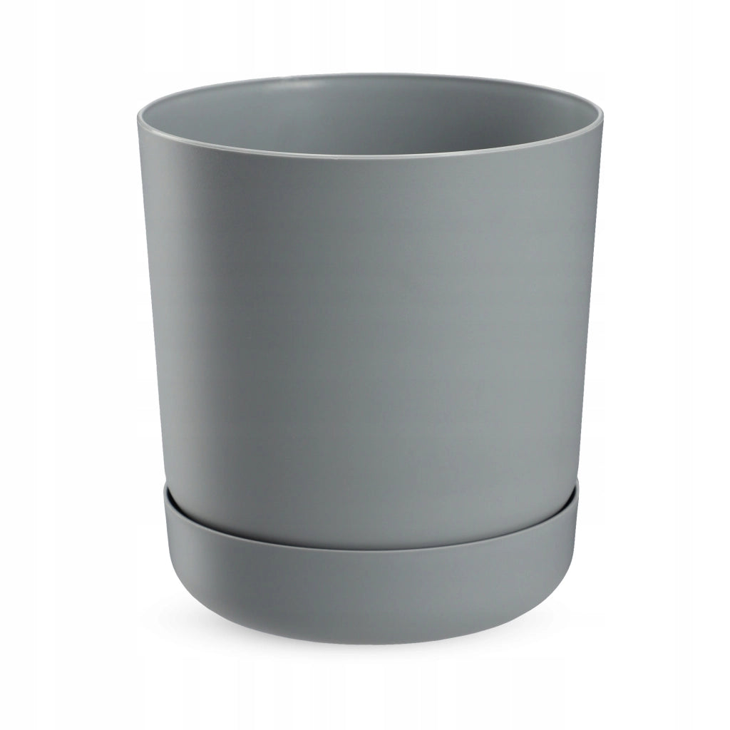 Vaso da fiori KADAX con supporto, coperchio, ciotola rotonda, 25 cm, grigio opaco