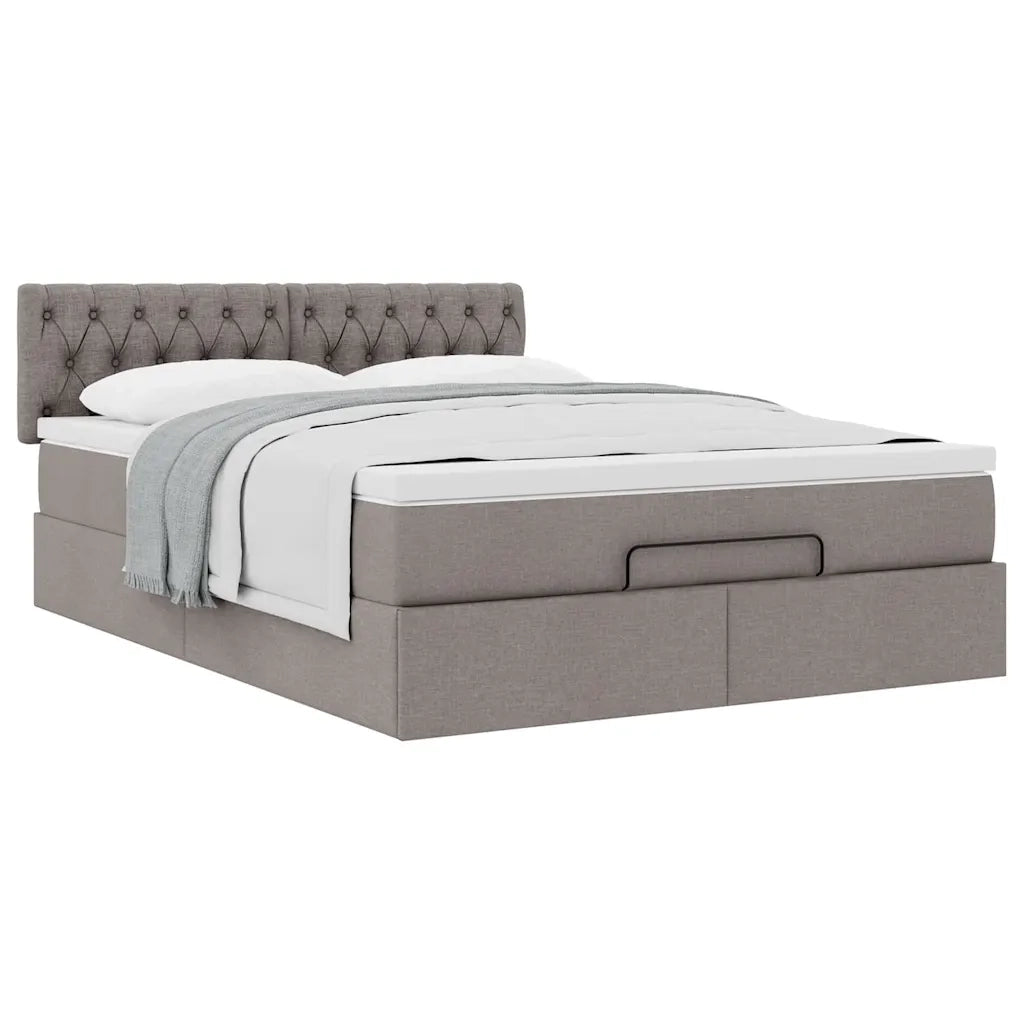 Pouf Letto con Materasso Tortora 140x200 cm in Tessuto 3311550