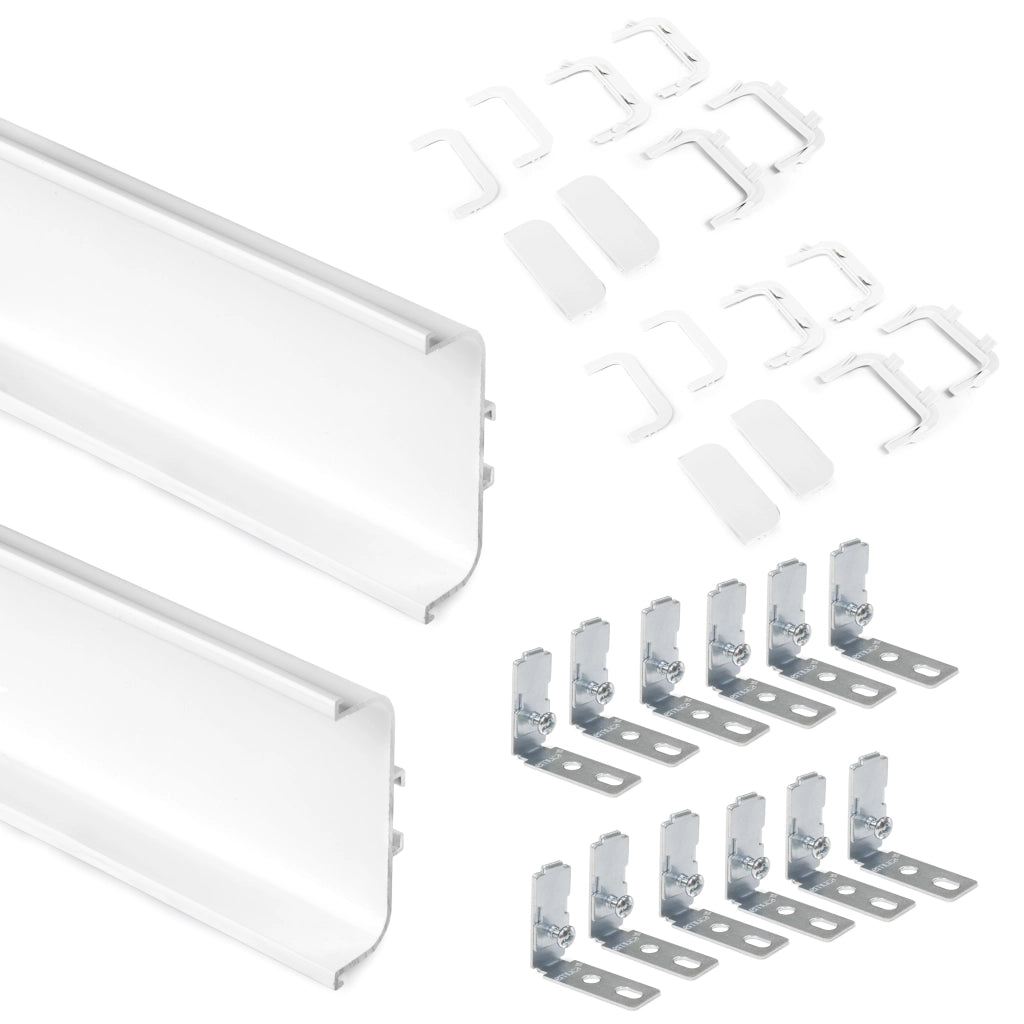 Emuca Kit profilo Gola centrale per mobili da cucina, Verniciato bianco, Alluminio, 1 u.