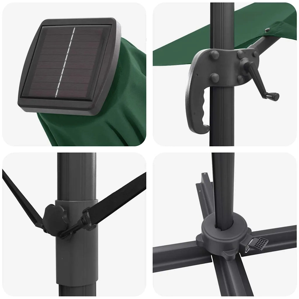 Parasol Roma Verde 286 x 284 x 270 cm Alluminio e Poliestere 42003352