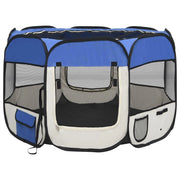Box pieghevole per cani con borsa per il trasporto blu 90 x 90 x 58 cm 02_0001733