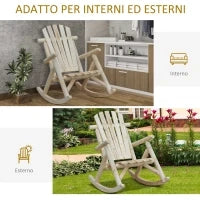 Sedia a Dondolo da Giardino, Stile Adirondack in Legno di abete, Design Ergonomico, Color Legno 96x66x98cm