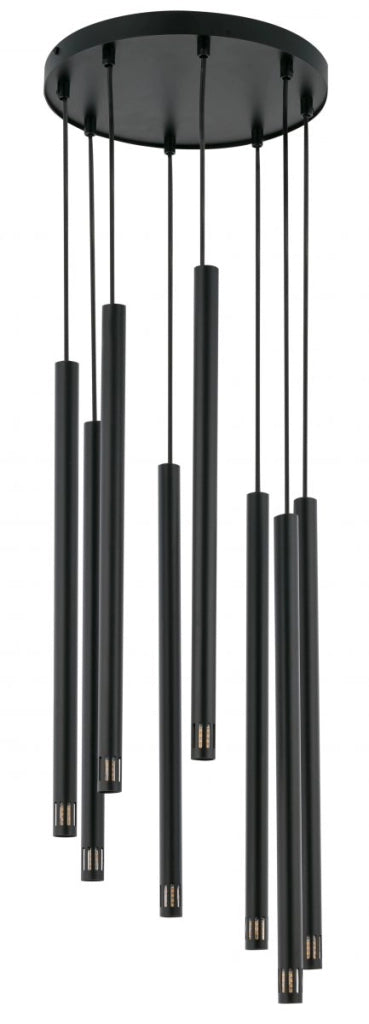 Lampadario nero moderno rotondo 8xG9 Sopel Laser Sigma