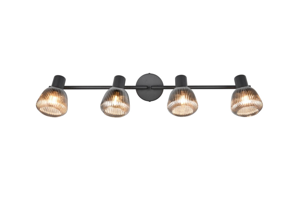 Plafoniera/applique nera regolabile vetro 4xE14 Tarifa Trio