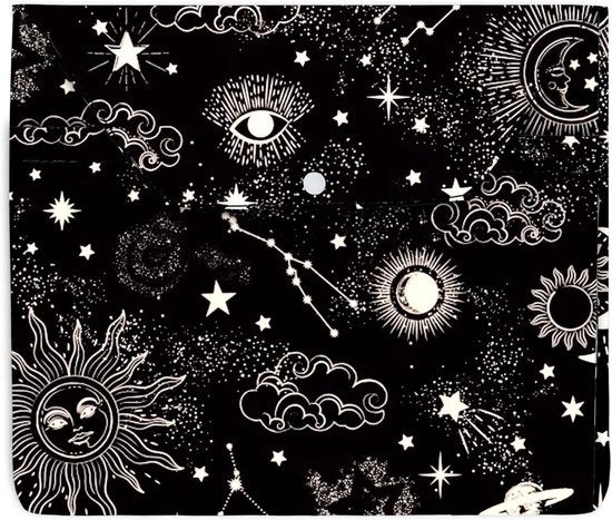 Copertina per libro con stampa a punti e cerniera - Contenitore per libri con stella per Star Moon Book Sleeve - Borsa per libri impermeabile con tema stellato