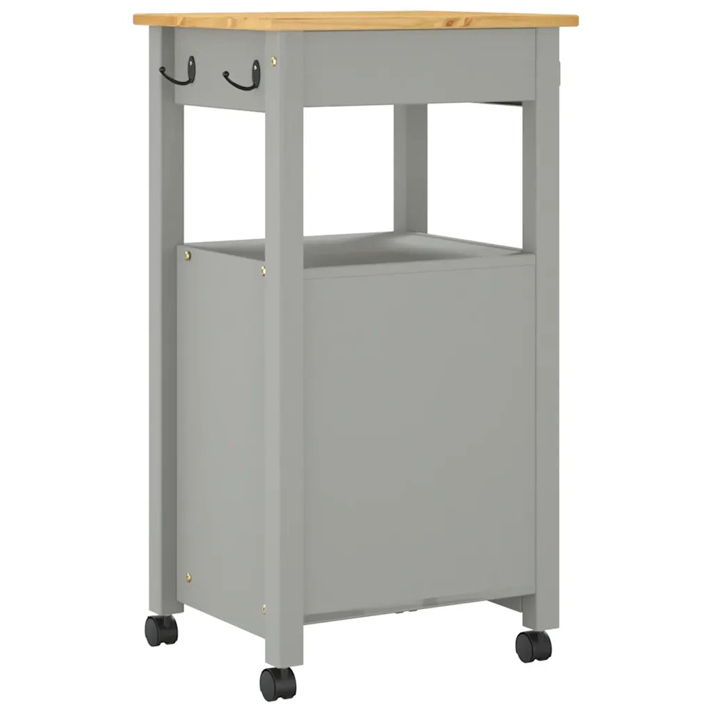 Carrello da Cucina-Scaffale per Cucina MONZA 48x40x88,5 cm in Legno Massello di Pino 966237
