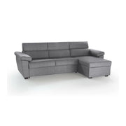 Tolle, Divano Letto con Penisola Sfoderabile Made in Italy, 285x160 cm Grigio