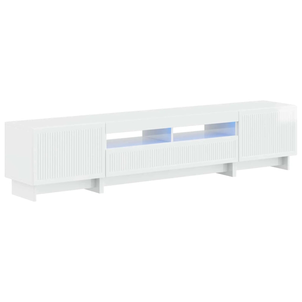 Mobile TV LED a 5 pezzi Bianco Lucido Legno ingegnerizzato 3416420