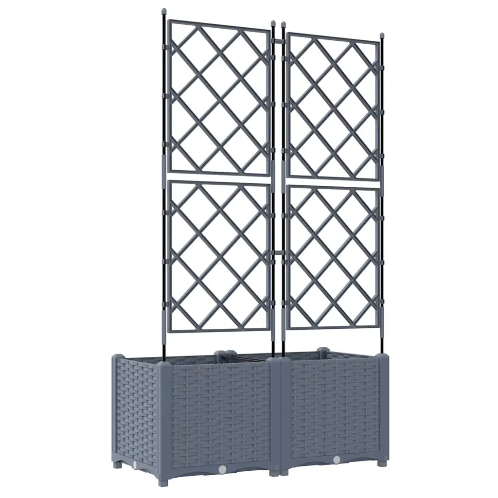 Vaso da giardino 2 pz-Set di 2 Fioriera da Esterno-Contenitore per Piante Grigio Chiaro 80 x 40 x 143 cm Acciaio