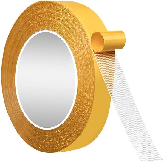 Tape doppio lato extra resistente - Tape doppio lato per tappeti - Adesivo trasparente - 25 mm x 10 m - Elevata aderenza - Idoneo per uso domestico e ufficio