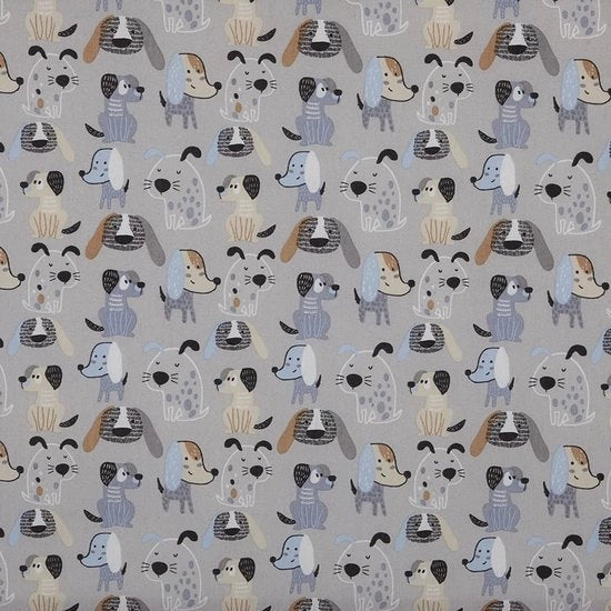 Tela Decorativa a Canva, Accessori per la Casa, Tessuti Leggeri per Mobili, Coperte da Tavolo, Cuscini, Tende, Borse, 100 cm Lunghezza x 280 cm Larghezza, Animali, Blu, Grigio, Marrone - 1 Metro