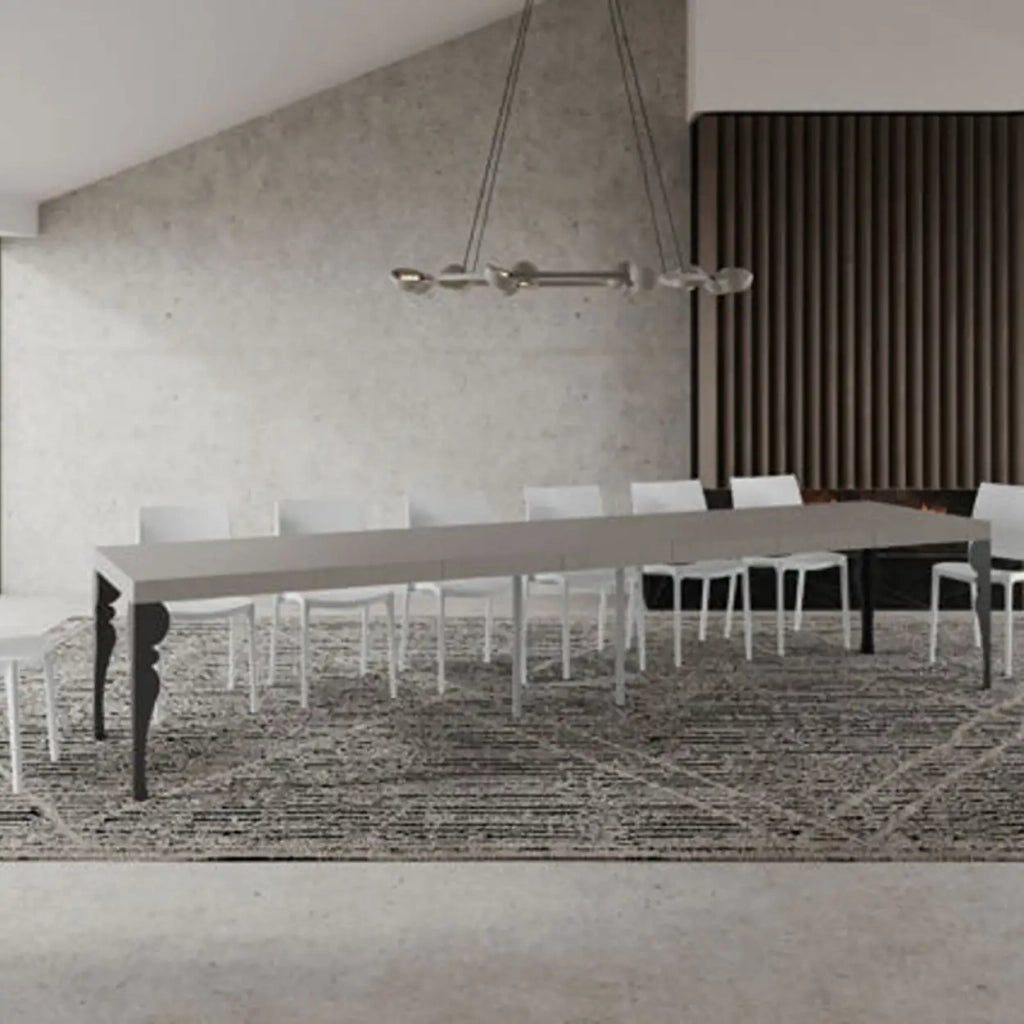 Tavolo allungabile 120/380x90 cm Paxon Premium cashmere gambe antracite