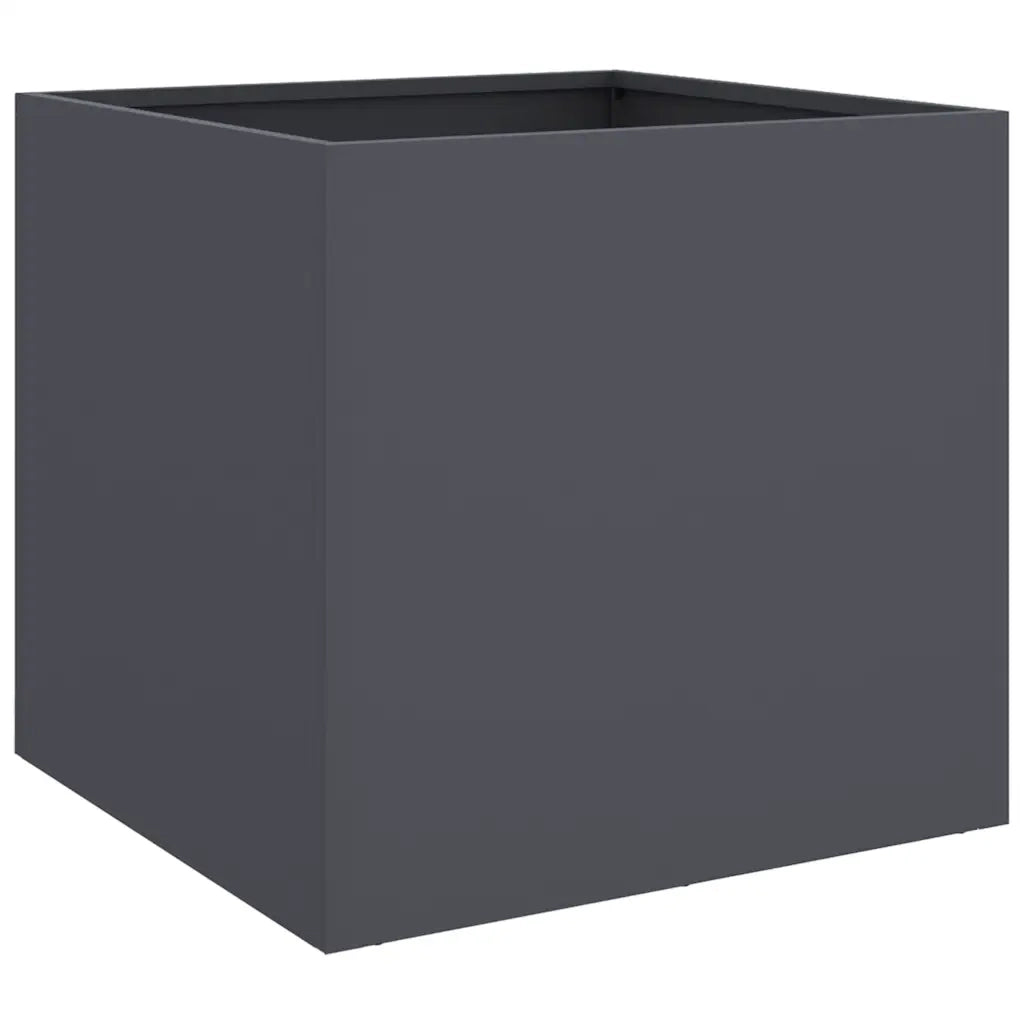 Fioriera | Cassetta per fiori | Vaso Antracite 42x40x39 cm in Acciaio