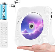 lettore CD portatile con Bluetooth, altoparlanti e ingresso USB/AUX - lettore hifi ricaricabile