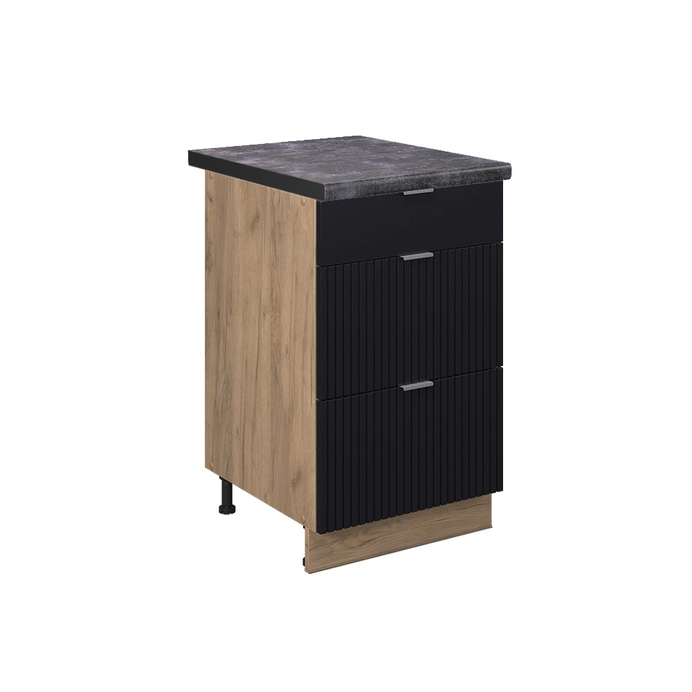 Vicco Mobiletto base per cucina Nero a righe 50 cm , PL Antracite