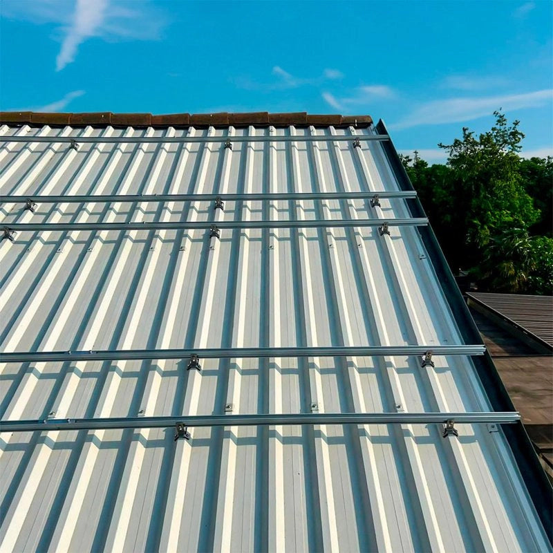 V-TAC Staffe di Acciaio per Fissaggio Pannelli Solari Fotovoltaici su Lamiera Grecata per Posa Orizzontale (Confezione 5 Pezzi) SKU-11584