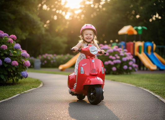 Scooter Elettrico per Bambini Licenza Ufficiale Piaggio Vespa Small 7,2V 2,5Ah Rosso