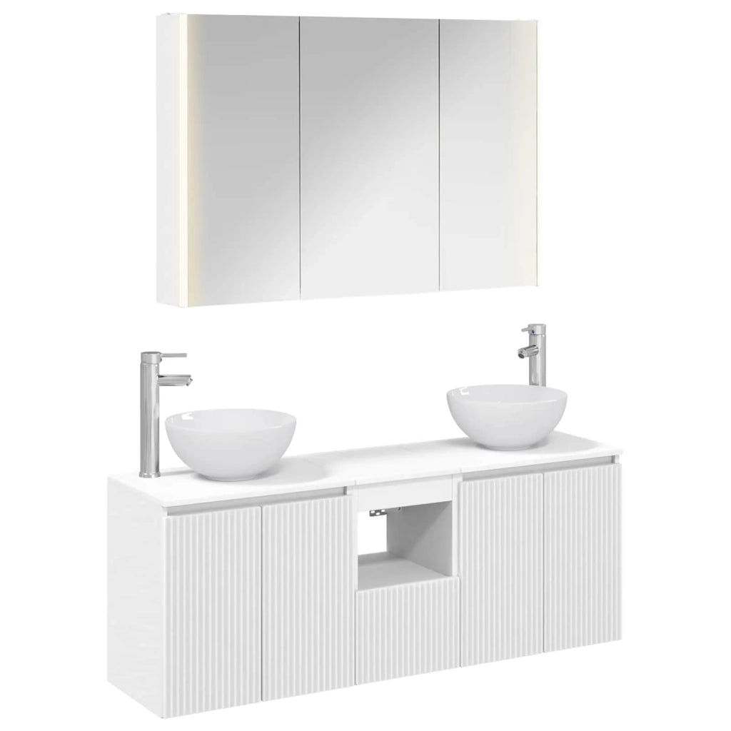 Set di Armadi da Bagno 4 pcs Bianco 103,5 x 15,5 x 70 cm 3406343
