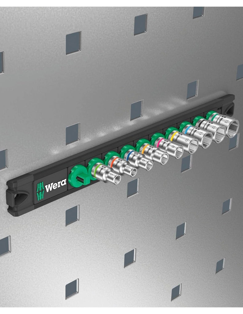 Set di 9 bussole Zyklop 1/4" WERA Nuss-Magnetleiste A 4