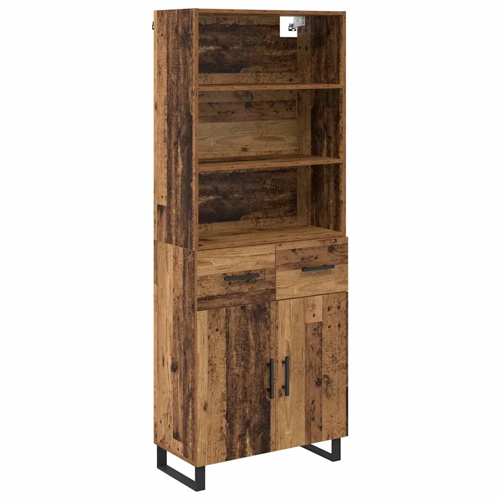 Credenza con cassetto 2 pz | Madia | Buffet da pranzo | Armadio da pranzo Legno vecchio Legno multistrato