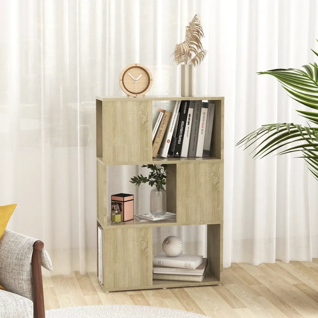 Libreria Divisorio-Scaffale per Libri-Mobile di Stoccaggio Rovere Sonoma 60x24x94 cm in Truciolato