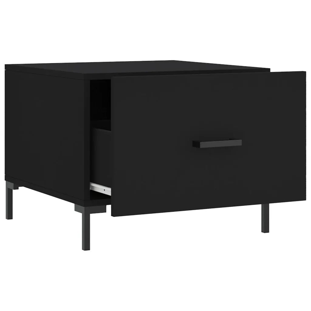 2 pz Tavolini da salotto | Tavolino da caff¨¨ | Tavolino da Soggiorno Neri 50x50x40 cm in Legno Multistrato