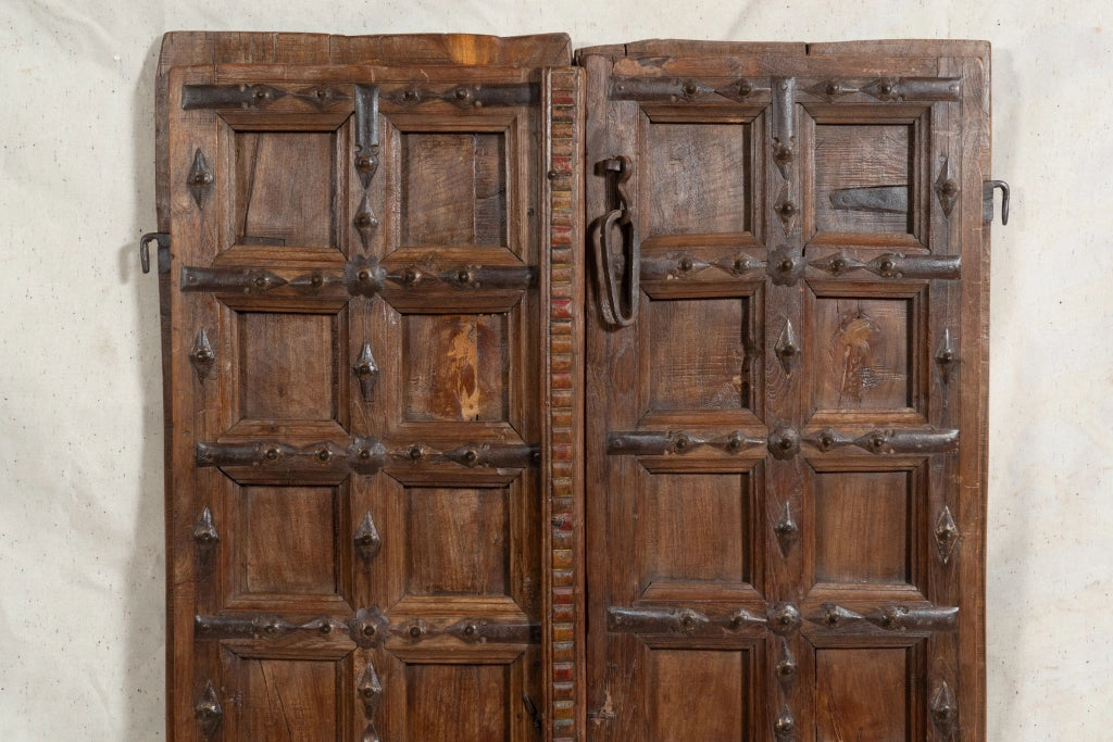 Biscottini Porta portone in legno massello e ferro da interno o da esterno vecchia e antica medievale scorrevole