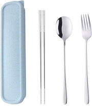 Set di utensili da picnic e campeggio portatile - ideale per picnic e campeggio - 1 persona - acciaio inossidabile
