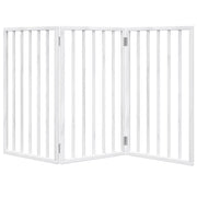 Cancelletto di sicurezza pieghevole a 3 pannelli per cani 150 cm legno di pioppo bianco 02_0023074