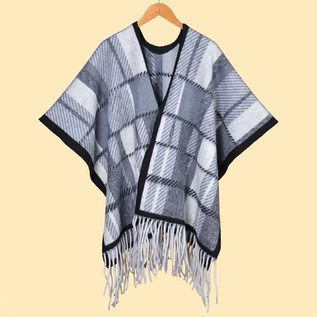 Sciarpa semplice in stile pittura a inchiostro per donna, mantello di alta moda, sciarpa invernale in cashmere