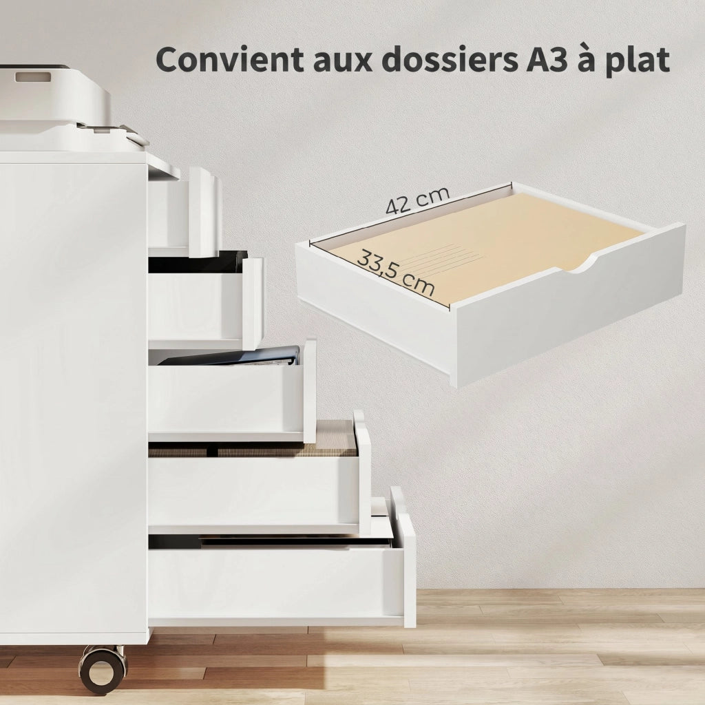 Scrivania con cassetti mobile ¨C Minimal ¨C bianco 50x30x70 cm
