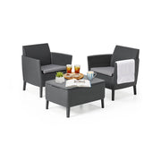 Set salotto da esterno Granby, Salottino outdoor, Set da balcone o giardino, Composizione soggiorno per esterni, 79x67 h76 cm, Antracite