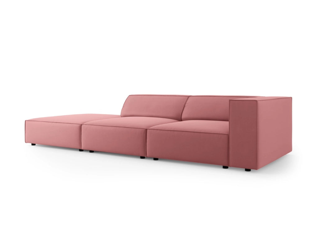 Cosmopolitan Design - Divano sinistro "Arendal" 4 posti in velluto salmone 