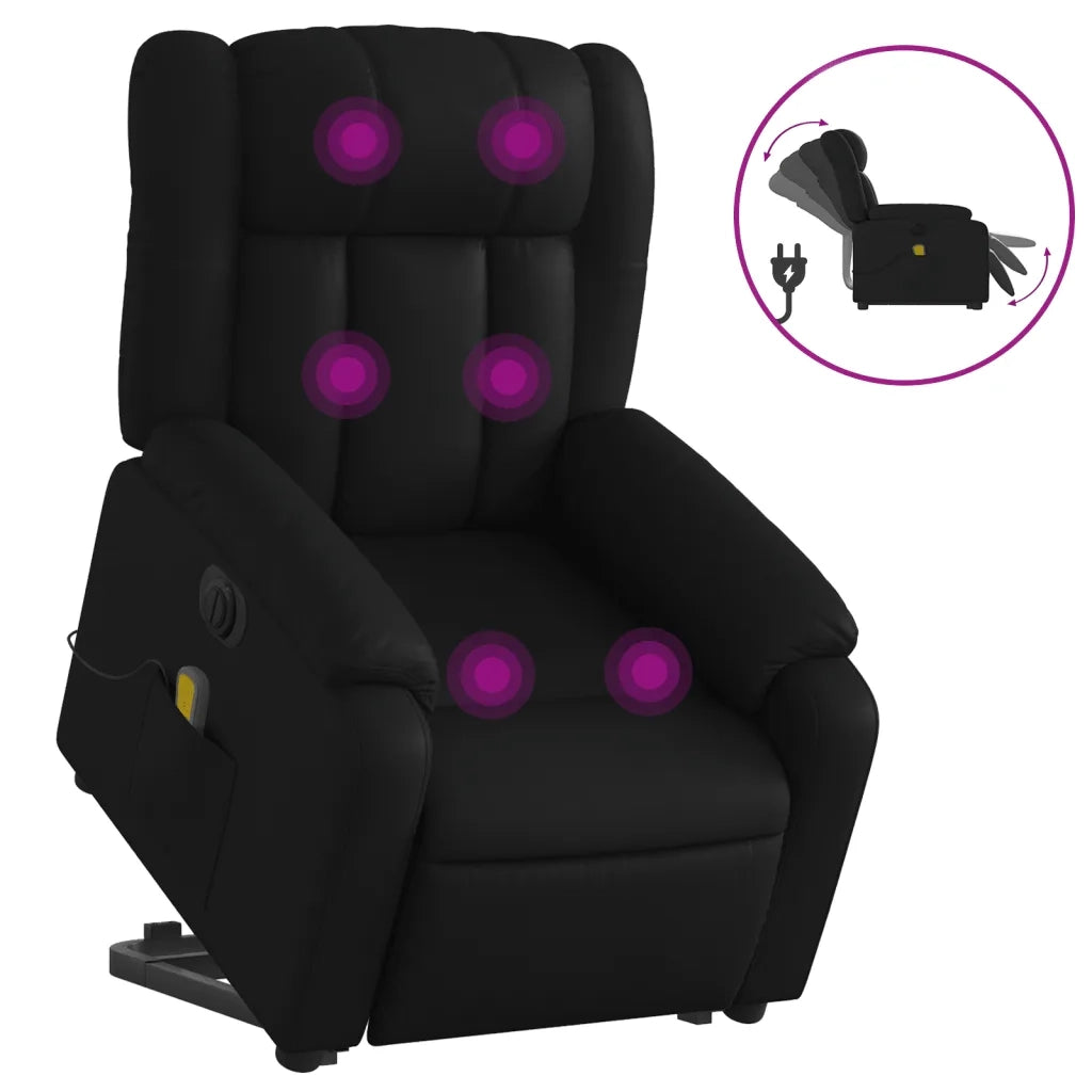 Poltrona Alzapersona Massaggiante Elettrica Nera in Similpellecod mxl 84909
