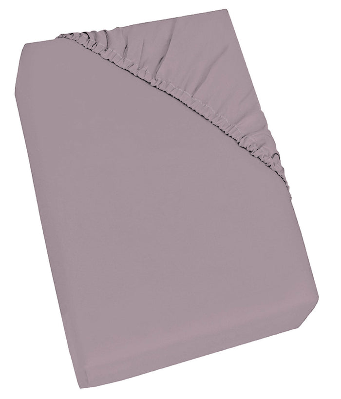 Lenzuolo SottoMatrimoniale con Angoli ed Elastico Tinta Unita in Cotone Rosa Antico