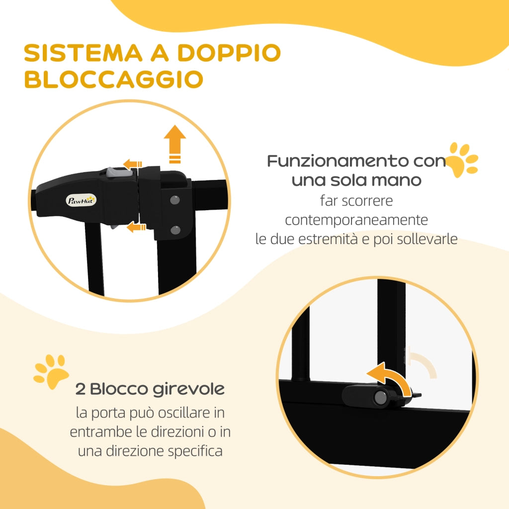 Cancelletto Estensibile per Cani ¨C zephmum ¨C Nero, Metallo e Plastica, 74-87x78 cm