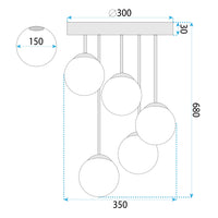Lampada APP1816-5CPR Black