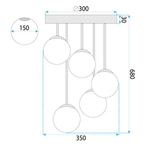 Lampada APP1816-5CPR Black