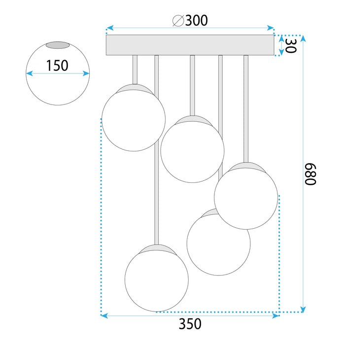 Lampada APP1816-5CPR Black